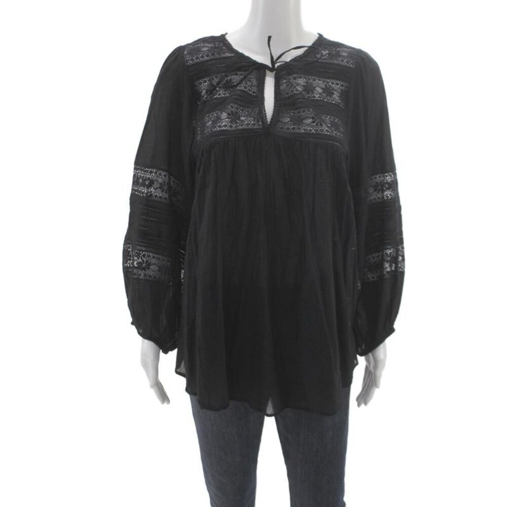 Velvet by Graham & Spencer Womens Bohemian Tunic Black Size L